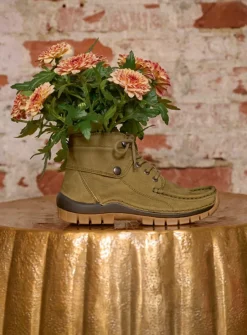 Hoge Veterschoenen|Herfst/Winter<Wolky Jump - pesto groen nubuck pestogroennubuck