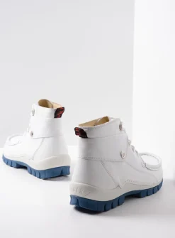 Hoge Veterschoenen<Wolky Jump Summer - wit/blauw leer wit/blauwleer