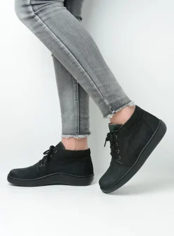 Hoge Veterschoenen|Herfst/Winter<Wolky Kansas Lady XW - zwart nubuck zwartnubuck