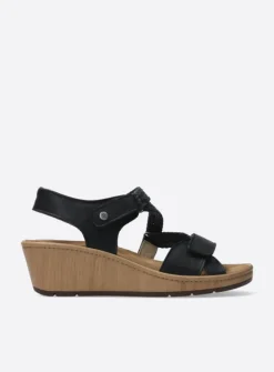 Sandalen<Wolky La Jolla - zwart leer zwartleer