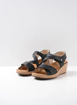 Sandalen<Wolky La Jolla - zwart leer zwartleer