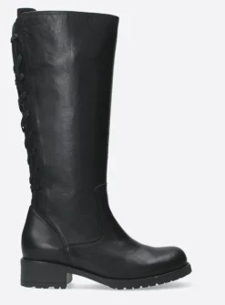 Lange Laarzen|Herfst/Winter<Wolky Lascana F2F - zwart leer zwartleer