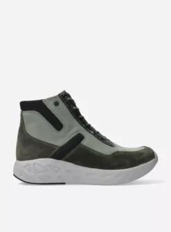 Hoge Veterschoenen|Wandelschoenen<Wolky Leap - grijsgroen combi leer grijsgroencombileer