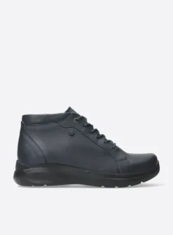 Hoge Veterschoenen|Wandelschoenen<Wolky Lima - blauw leer blauwleer