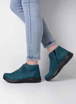 Hoge Veterschoenen|Wandelschoenen<Wolky Lima - petrol nubuck petrolnubuck