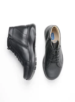 Hoge Veterschoenen|Wandelschoenen<Wolky Lima - zwart leer zwartleer