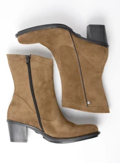 Halfhoge Laarzen|Enkellaarsjes<Wolky Mallow - donker taupe suede donkertaupesuede