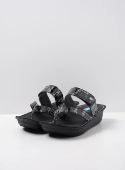 Slippers<Wolky Martinique - antraciet crocolook lakleer antracietcrocolooklakleer