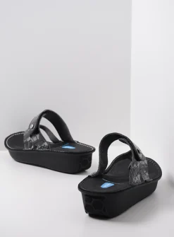 Slippers<Wolky Martinique - antraciet crocolook lakleer antracietcrocolooklakleer