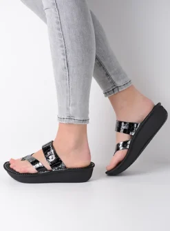 Slippers<Wolky Martinique - antraciet crocolook lakleer antracietcrocolooklakleer
