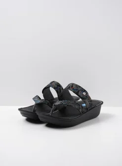 Slippers<Wolky Martinique - zwart/blauw suede zwart/blauwsuede