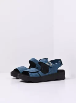 Sandalen<Wolky Medusa - blauw effectleer blauweffectleer