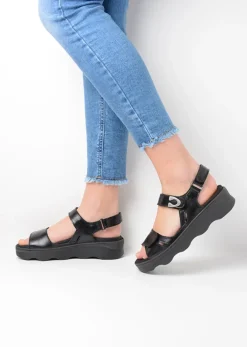 Sandalen<Wolky Medusa - zwart leer zwartleer
