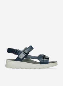 Sandalen<Wolky Mile - blauw leer blauwleer
