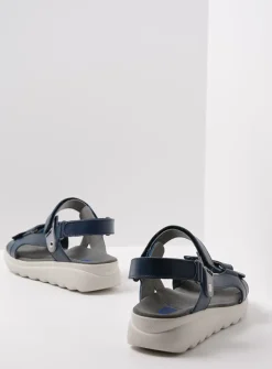 Sandalen<Wolky Mile - blauw leer blauwleer