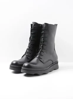 Veterlaarzen|Herfst/Winter<Wolky Mito - zwart leer zwartleer