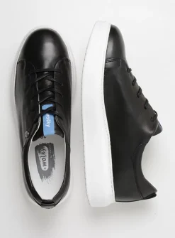 Lage Veterschoenen|Sneakers<Wolky Move it - zwart leer zwartleer