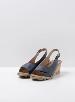Sandalen<Wolky Murcia - blauw leer blauwleer