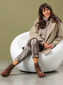 Veterlaarzen|Halfhoge Laarzen<Wolky Murray - cognac leer cognacleer