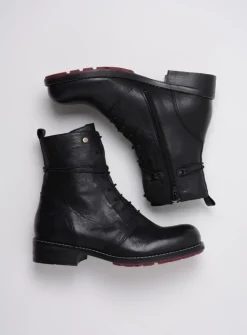 Veterlaarzen|Herfst/Winter<Wolky Murray XW - zwart leer zwartleer