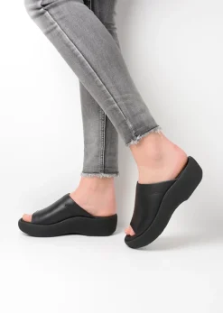 Slippers<Wolky Nassau - zwart leer zwartleer