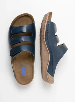 Slippers<Wolky Nomad - blauw leer blauwleer