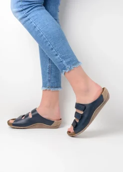 Slippers<Wolky Nomad - blauw leer blauwleer
