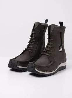 Hoge Veterschoenen|Veterlaarzen<Wolky Ocean - asfalt nubuck asfaltnubuck