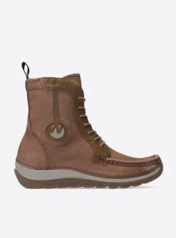 Hoge Veterschoenen|Veterlaarzen<Wolky Ocean - donker taupe nubuck donkertaupenubuck
