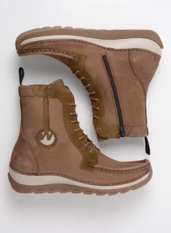 Hoge Veterschoenen|Veterlaarzen<Wolky Ocean - donker taupe nubuck donkertaupenubuck