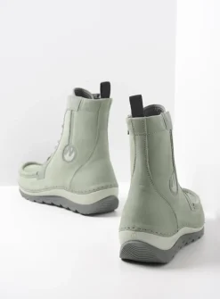 Hoge Veterschoenen|Veterlaarzen<Wolky Ocean - grijsgroen nubuck grijsgroennubuck