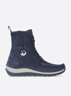 Hoge Veterschoenen|Veterlaarzen<Wolky Ocean - paars nubuck paarsnubuck