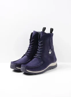 Hoge Veterschoenen|Veterlaarzen<Wolky Ocean - paars nubuck paarsnubuck