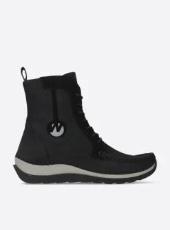 Hoge Veterschoenen|Veterlaarzen<Wolky Ocean - zwart nubuck zwartnubuck