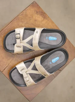 Slippers<Wolky O'Connor - goud leer goudleer