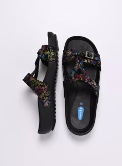 Slippers<Wolky O'Connor - zwart/multi flower nubuck
