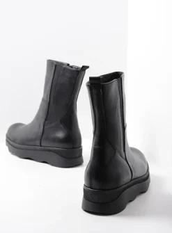 Herfst/Winter<Wolky Ogano - zwart leer zwartleer