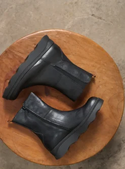 Herfst/Winter<Wolky Ogano - zwart leer zwartleer