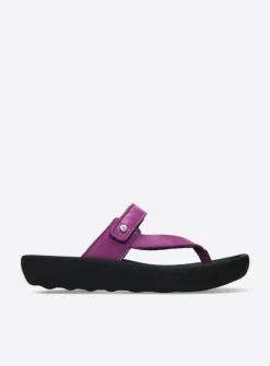 Slippers<Wolky Peace - fuchsia leer fuchsialeer