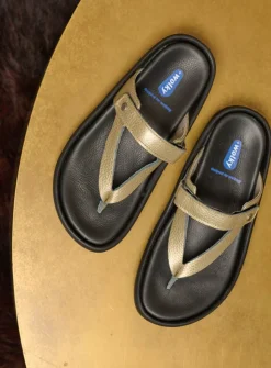 Slippers<Wolky Peace - goud leer goudleer