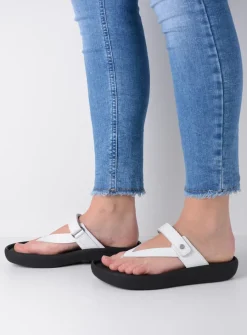 Slippers<Wolky Peace - wit leer witleer