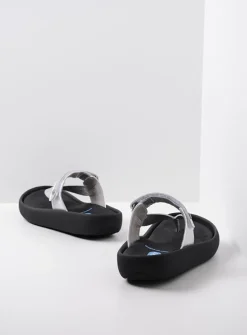 Slippers<Wolky Peace - zilver leer zilverleer