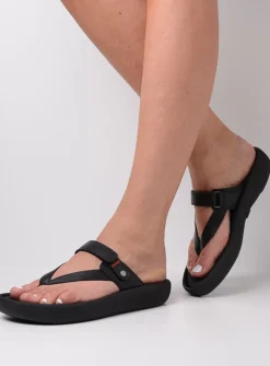 Slippers<Wolky Peace - zwart leer zwartleer