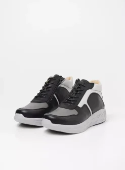 Hoge Veterschoenen|Herfst/Winter<Wolky Pep S2F - antraciet combi stretch leer antracietcombistretchleer