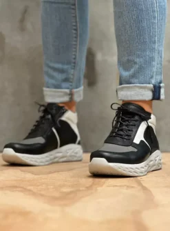 Hoge Veterschoenen|Herfst/Winter<Wolky Pep S2F - antraciet combi stretch leer antracietcombistretchleer