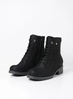 Veterlaarzen|Halfhoge Laarzen<Wolky Quinta F2F - zwart nubuck zwartnubuck