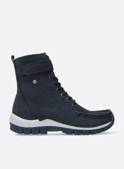 Hoge Veterschoenen|Veterlaarzen<Wolky Reach - blauw nubuck blauwnubuck