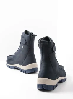 Hoge Veterschoenen|Veterlaarzen<Wolky Reach - blauw nubuck blauwnubuck