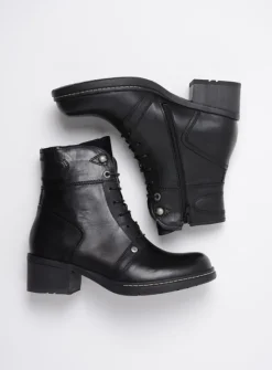 Veterlaarzen|Biker Boots<Wolky Red Deer CW - zwart leer zwartleer