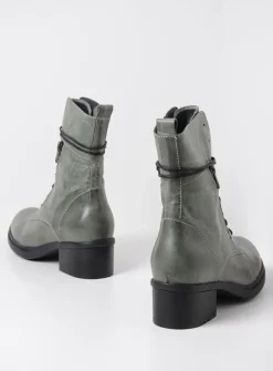 Veterlaarzen|Halfhoge Laarzen<Wolky Rimbley - castor grey leer castorgreyleer
